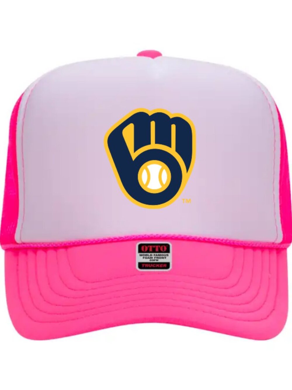 NEW - Milwaukee Brewers Hat - Brewers Pink Trucker Hat